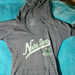 Notre Dame 3/4 sleeve hooded shirt